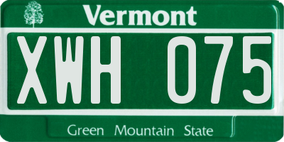 VT license plate XWH075