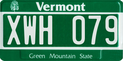 VT license plate XWH079