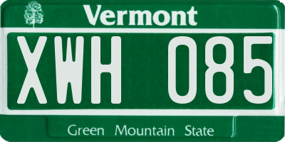 VT license plate XWH085