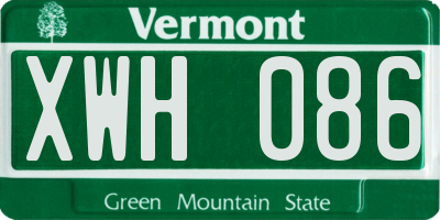 VT license plate XWH086