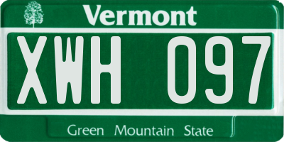 VT license plate XWH097