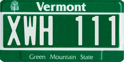 VT license plate XWH111