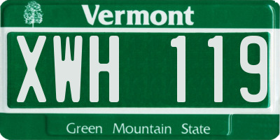 VT license plate XWH119