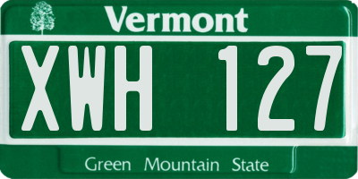 VT license plate XWH127