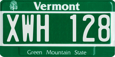 VT license plate XWH128
