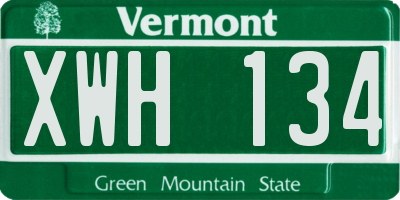 VT license plate XWH134