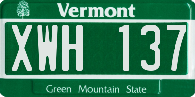 VT license plate XWH137