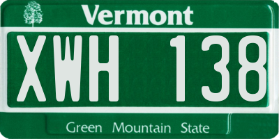 VT license plate XWH138
