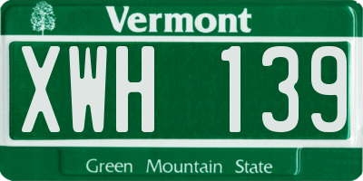 VT license plate XWH139