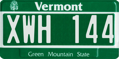 VT license plate XWH144