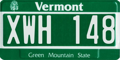 VT license plate XWH148