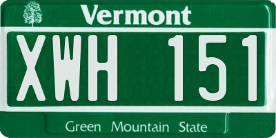 VT license plate XWH151