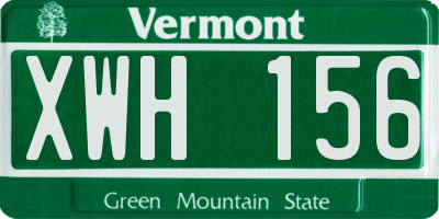 VT license plate XWH156