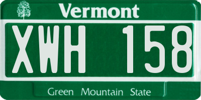 VT license plate XWH158
