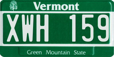 VT license plate XWH159