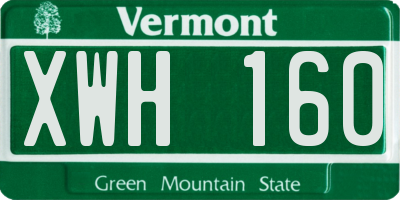 VT license plate XWH160