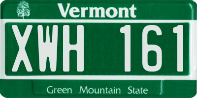 VT license plate XWH161