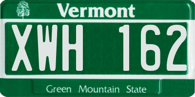VT license plate XWH162