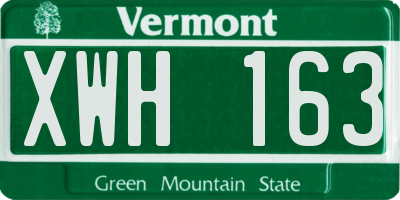 VT license plate XWH163