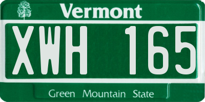 VT license plate XWH165