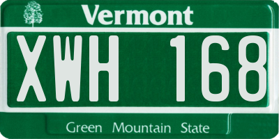 VT license plate XWH168
