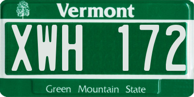 VT license plate XWH172