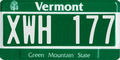 VT license plate XWH177