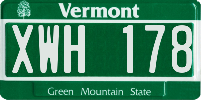 VT license plate XWH178