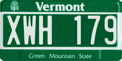 VT license plate XWH179