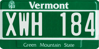 VT license plate XWH184