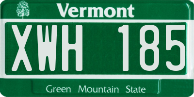 VT license plate XWH185