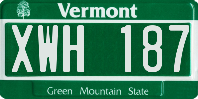 VT license plate XWH187
