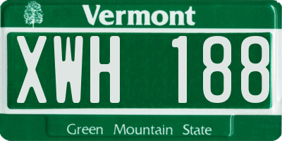 VT license plate XWH188