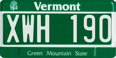 VT license plate XWH190