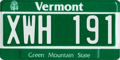 VT license plate XWH191