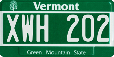 VT license plate XWH202