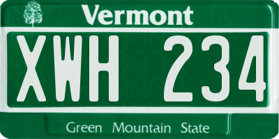 VT license plate XWH234