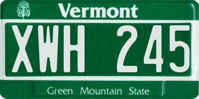 VT license plate XWH245