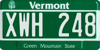 VT license plate XWH248