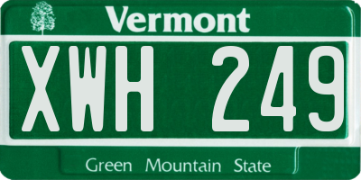 VT license plate XWH249