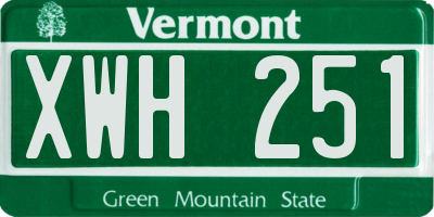 VT license plate XWH251