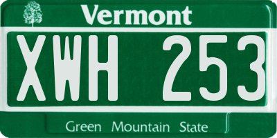 VT license plate XWH253