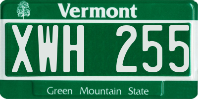 VT license plate XWH255