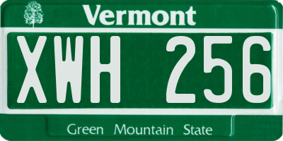 VT license plate XWH256