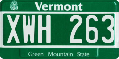 VT license plate XWH263