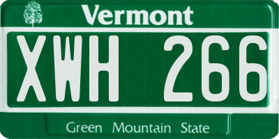 VT license plate XWH266