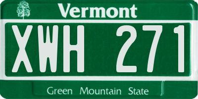 VT license plate XWH271