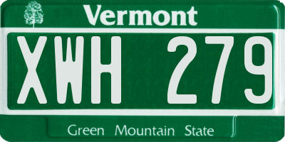 VT license plate XWH279