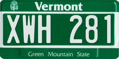 VT license plate XWH281
