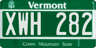 VT license plate XWH282